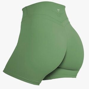 TomTiger sage green Yoga Shorts for Women Tummy Control High Waist Biker Shorts